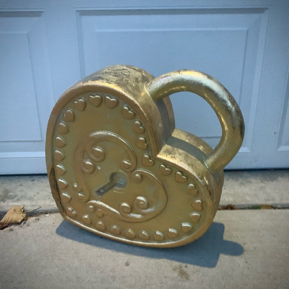 Rachel Zoe Gold Heart-Shaped Lock Decor